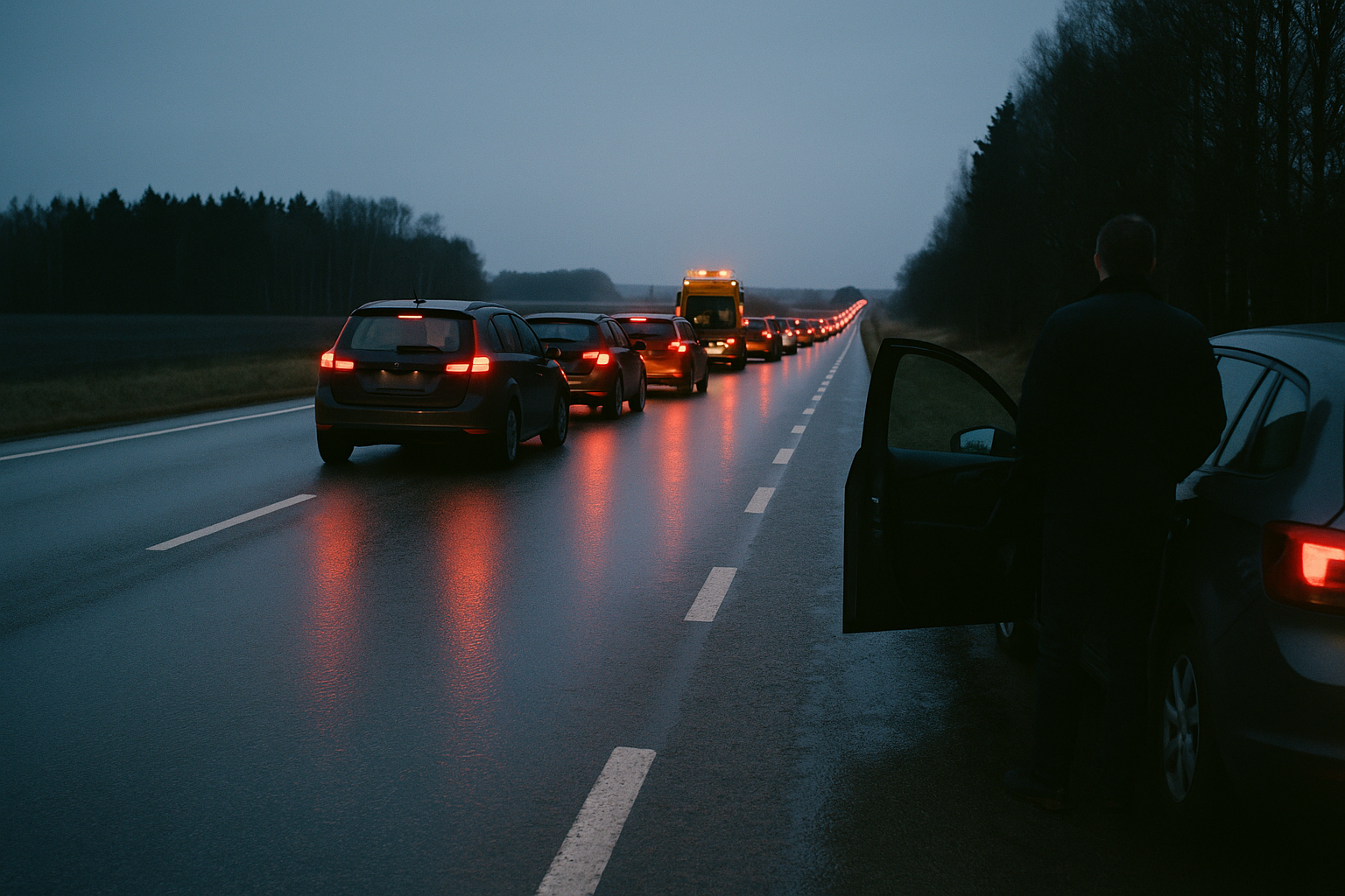 Olycka på riksväg 51 vid Sköllersta stoppar trafik i Hallsberg