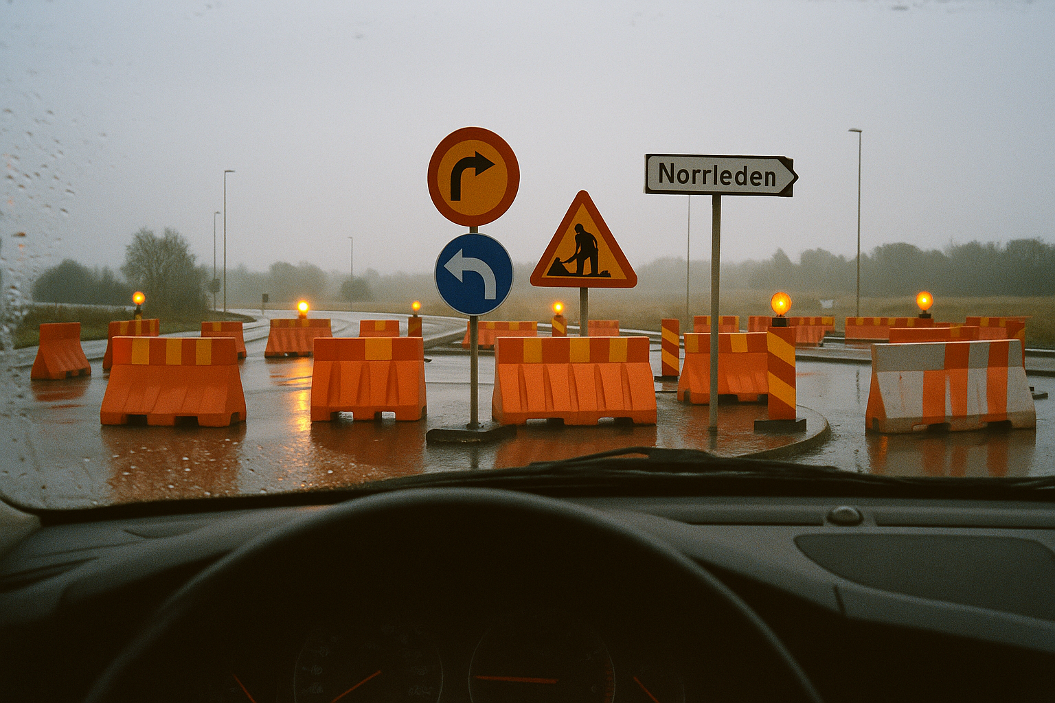 Tillfällig cirkulationsplats Norrleden ska lösa trafik till Björkborn