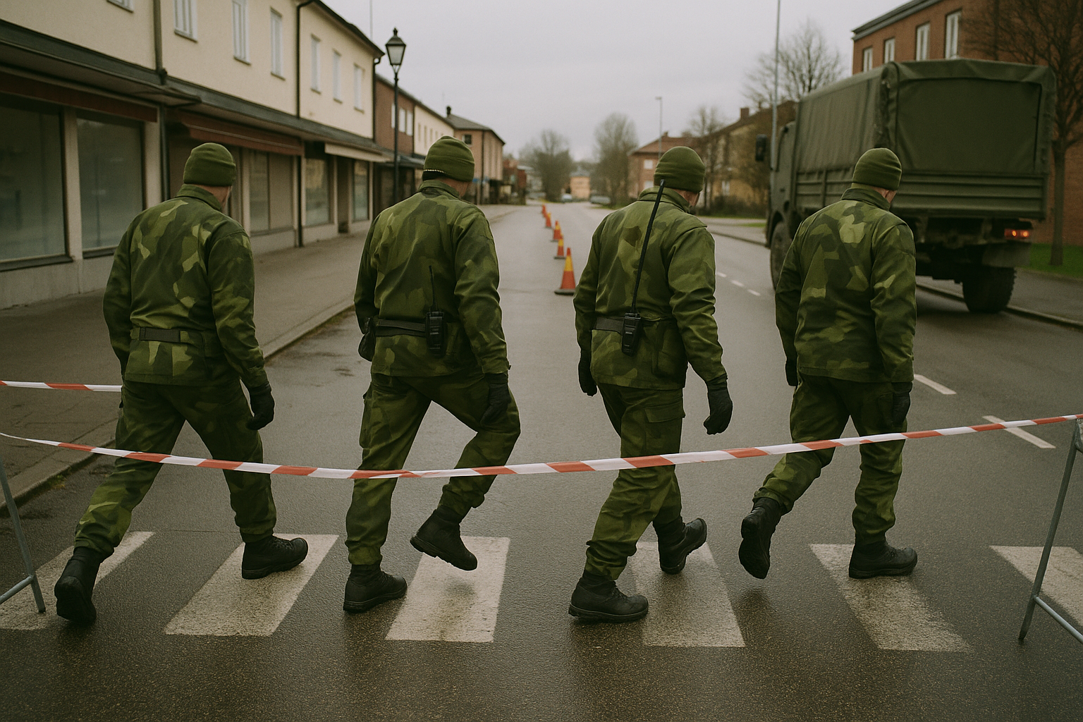 Militärövning tar Hallsbergs tätort i anspråk