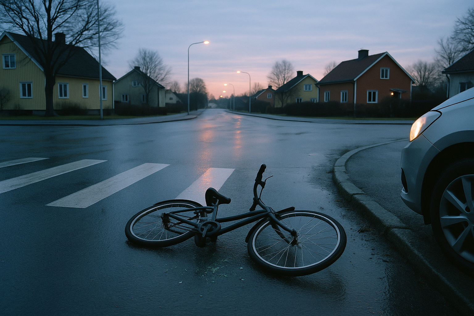 Cyklist och bilist krockar i Lillån på morgonen