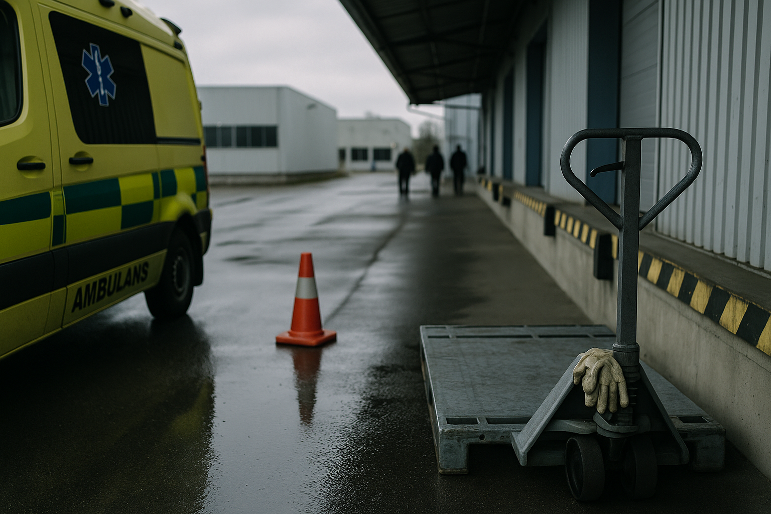 Man skadad i arbetsplatsolycka på företag i Marieberg