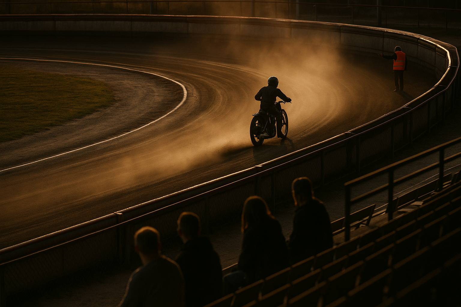 Veteranhojar hyr Örebro motorstadion medan speedwaypublik jagas