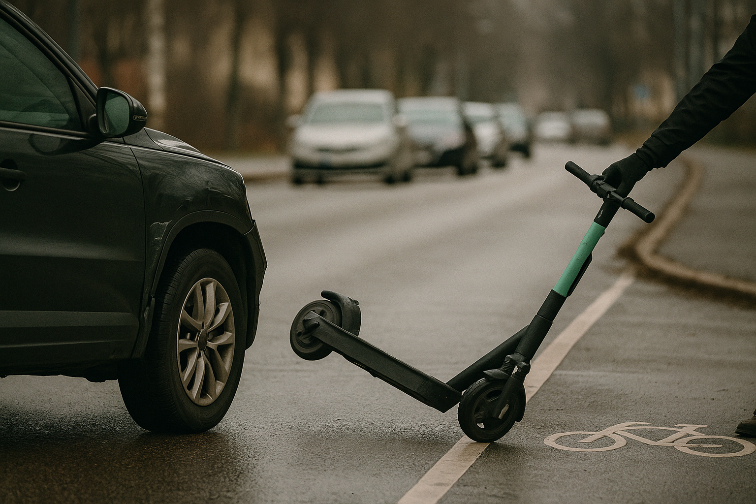Bil och elsparkcykel kolliderar i Karlskoga
