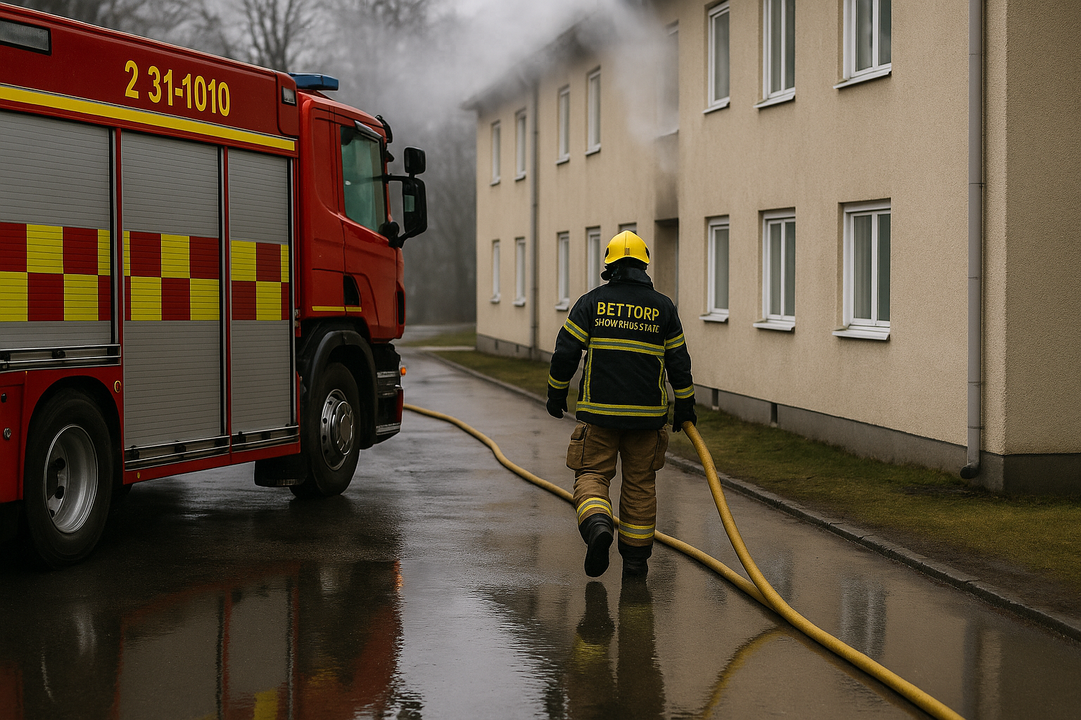 Brand på vind i Bettorp tvingar boende ut ur flerfamiljshus
