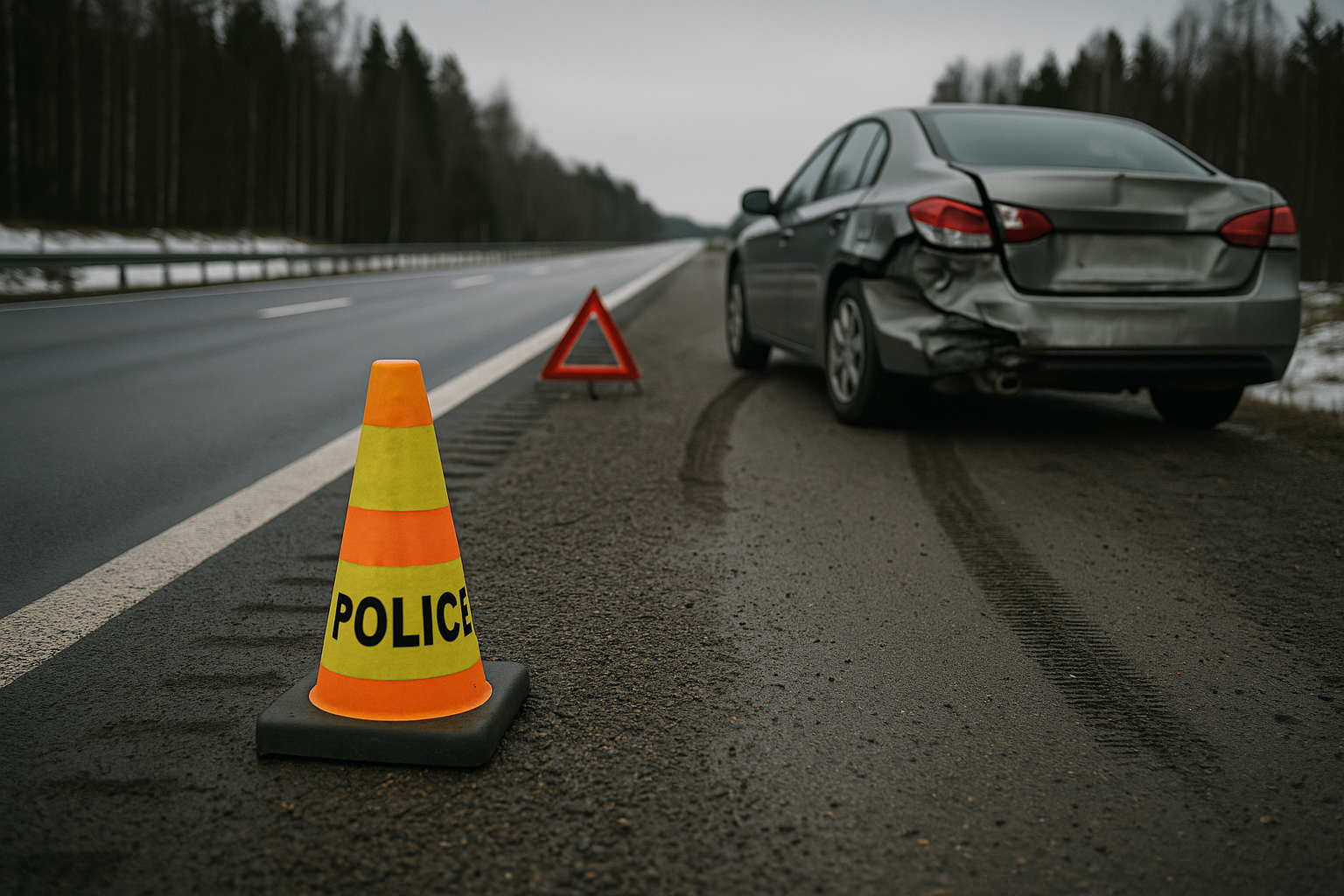 Polisen larmar om singelolycka på E20 vid Laxå