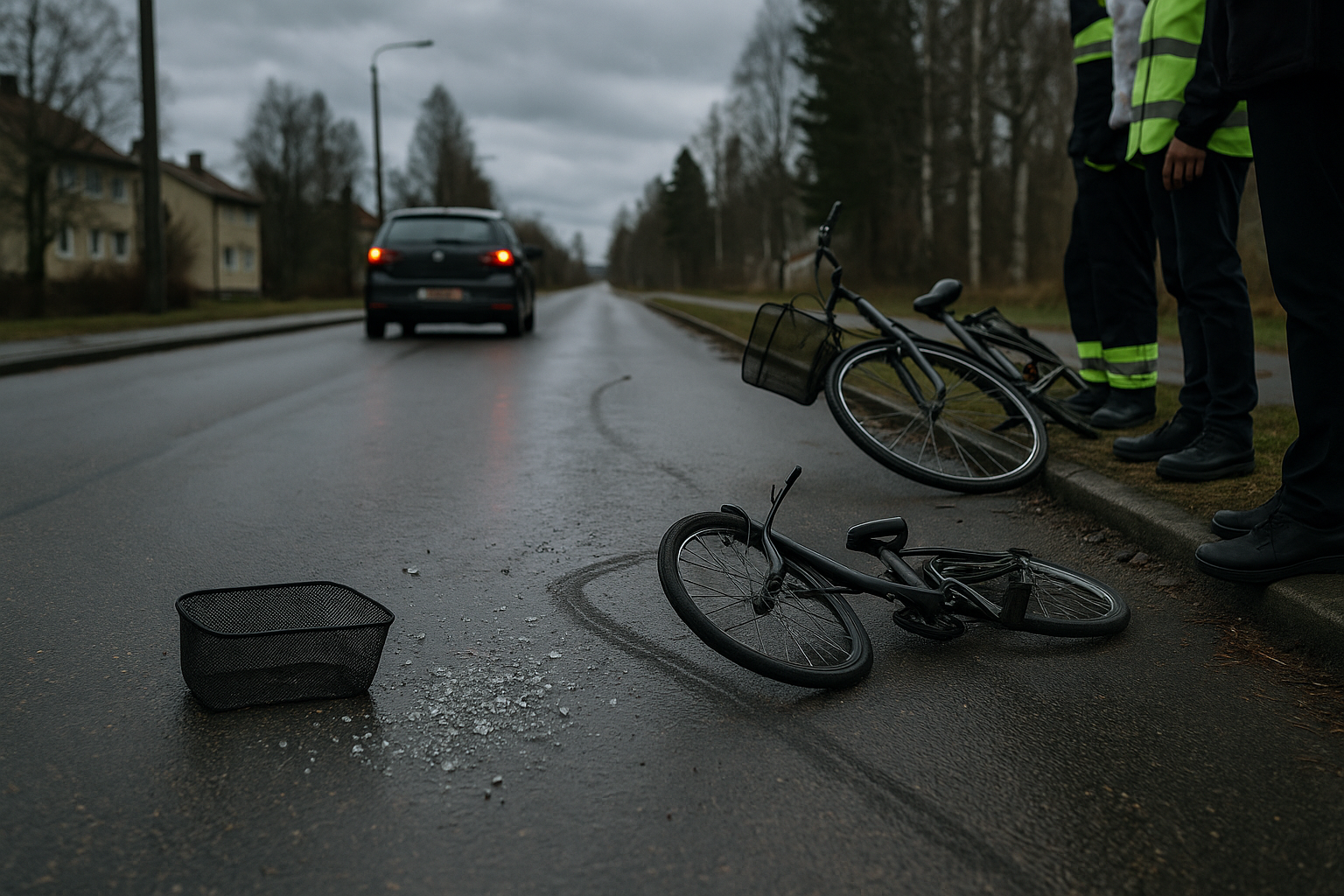Bilist och cyklist krockar på Sikforsvägen i Hällefors