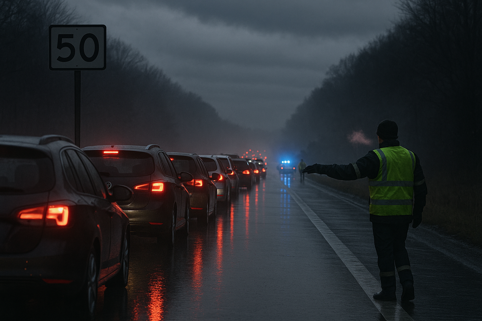 Trafikolycka stänger väg 50 vid Hagaberg
