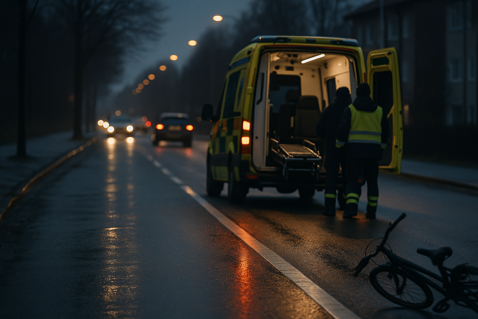 Cyklist förs till sjukhus efter kollision på Karlslundgatan