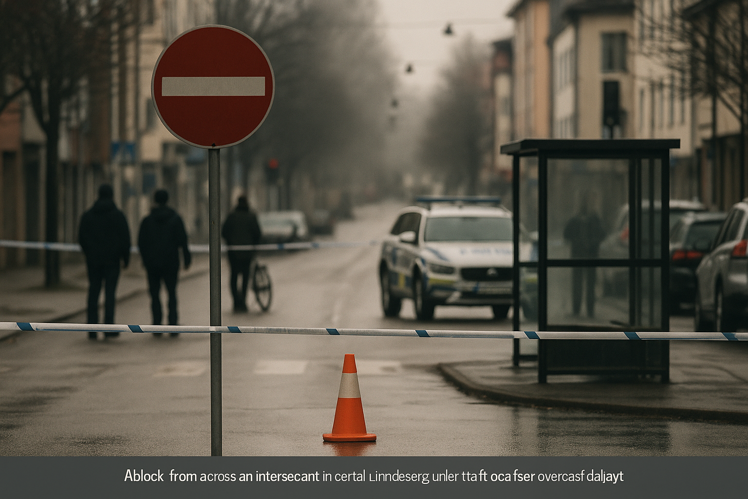 Olycka stoppar trafik i centrala Lindesberg