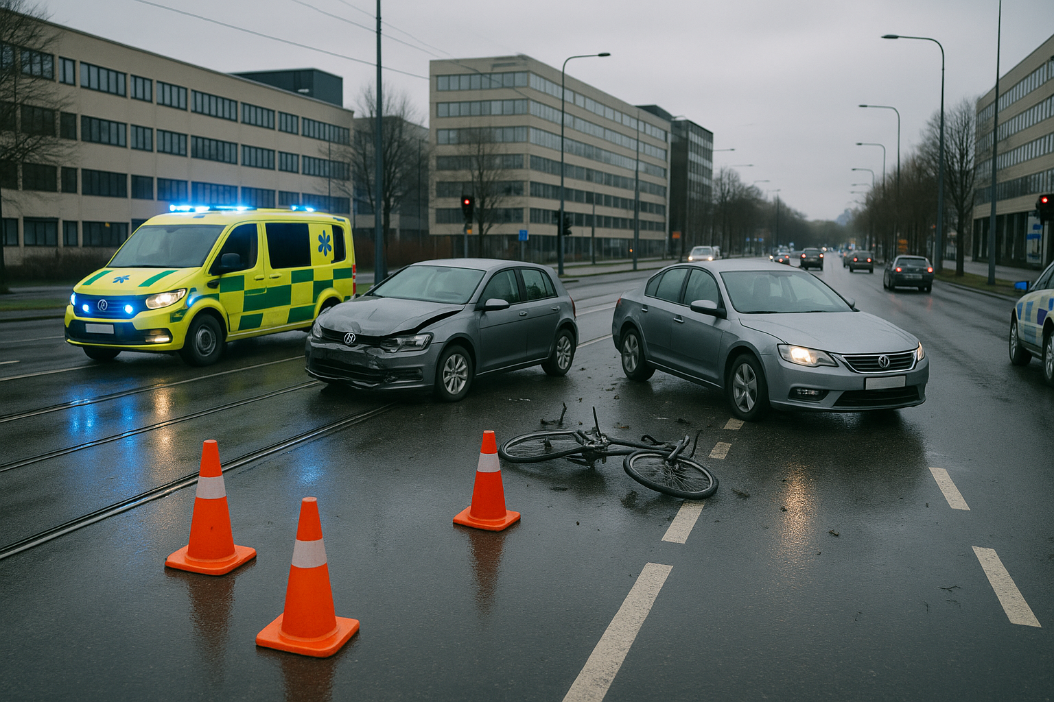 Olycka i Västra Mark stoppar upp trafik under förmiddagen
