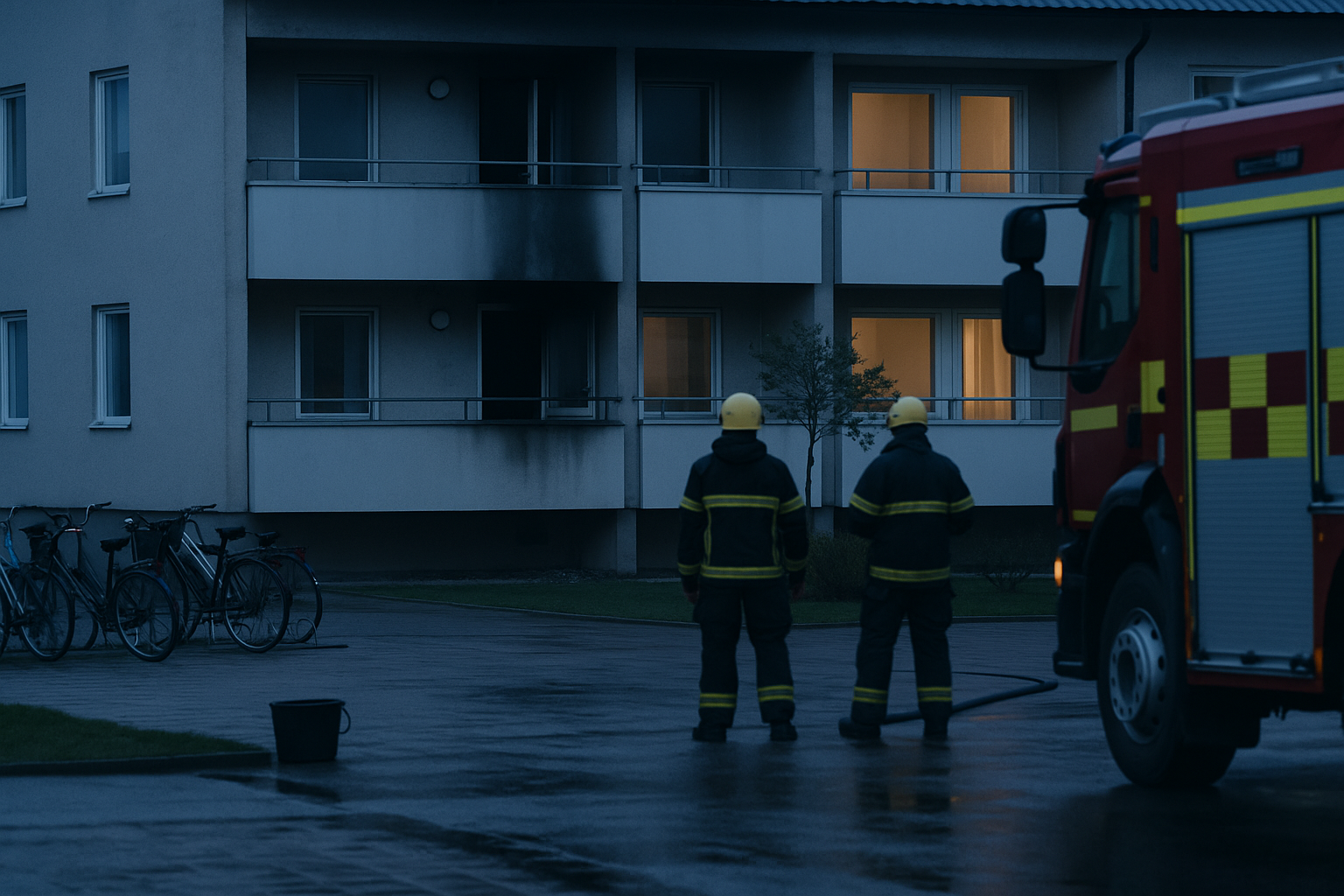 Balkongbrand i Varberga slocknad innan spridning
